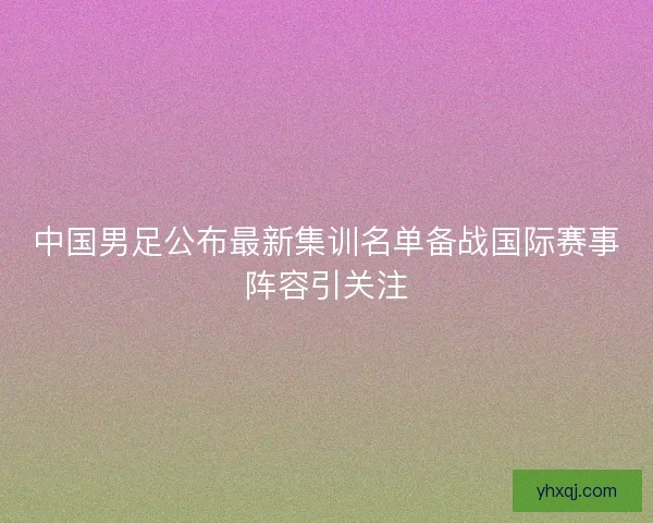 中国男足公布最新集训名单备战国际赛事阵容引关注