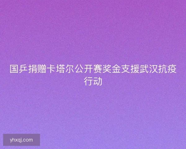 国乒捐赠卡塔尔公开赛奖金支援武汉抗疫行动 国乒捐赠卡塔尔公开赛奖金支援武汉抗疫行动
